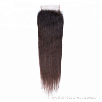 High Quality 100% Virgin Brazilian 10A Single Drawn Straight 4x4  Lace Frontal Closure